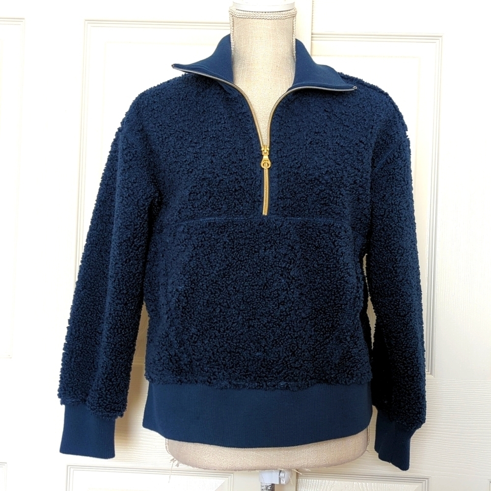 Joy Lab Navy Half Zip Sherpa Fleece Pullover